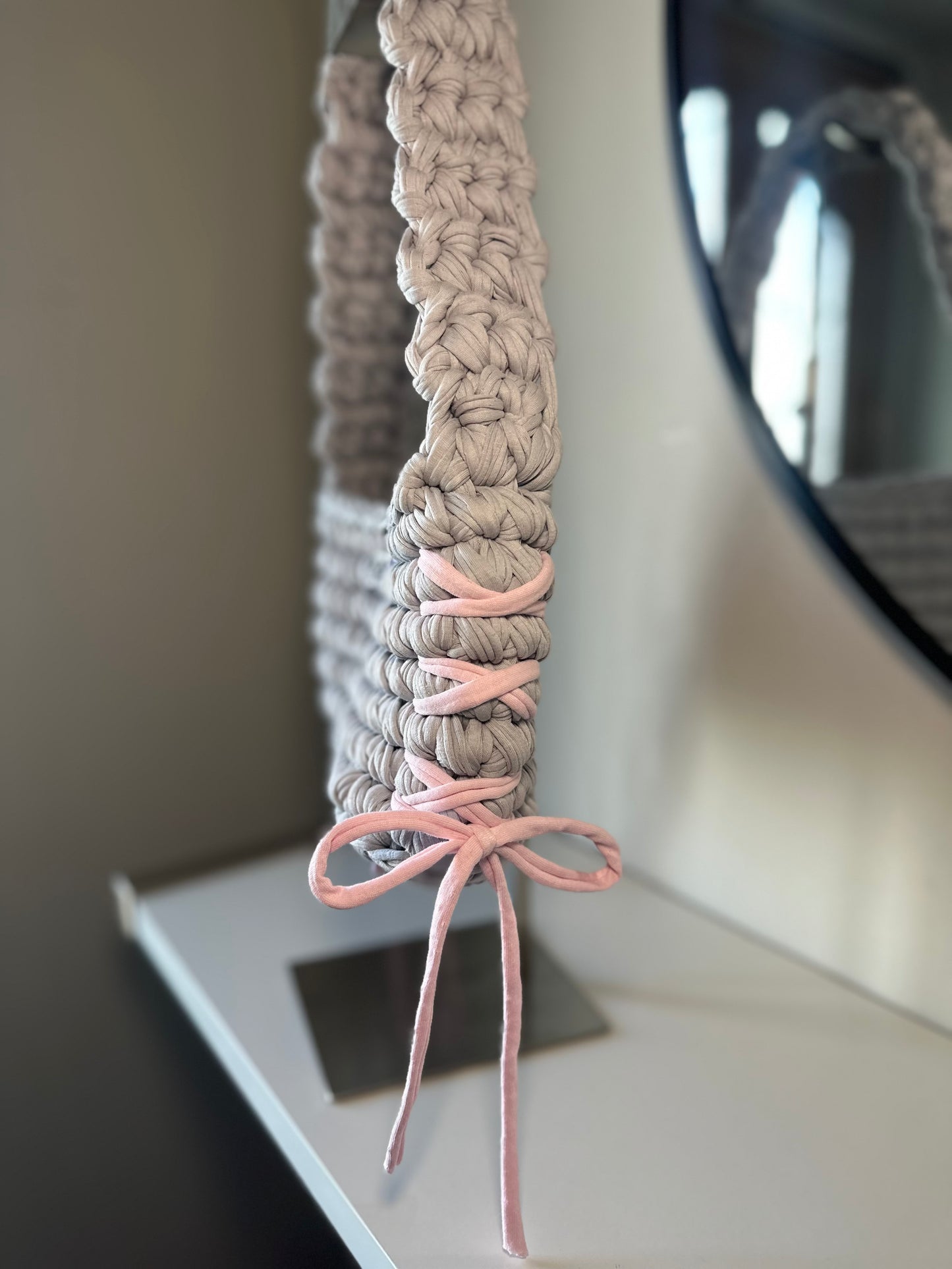 MONACO - grey + pink bows 🐭🐘🎀🌸