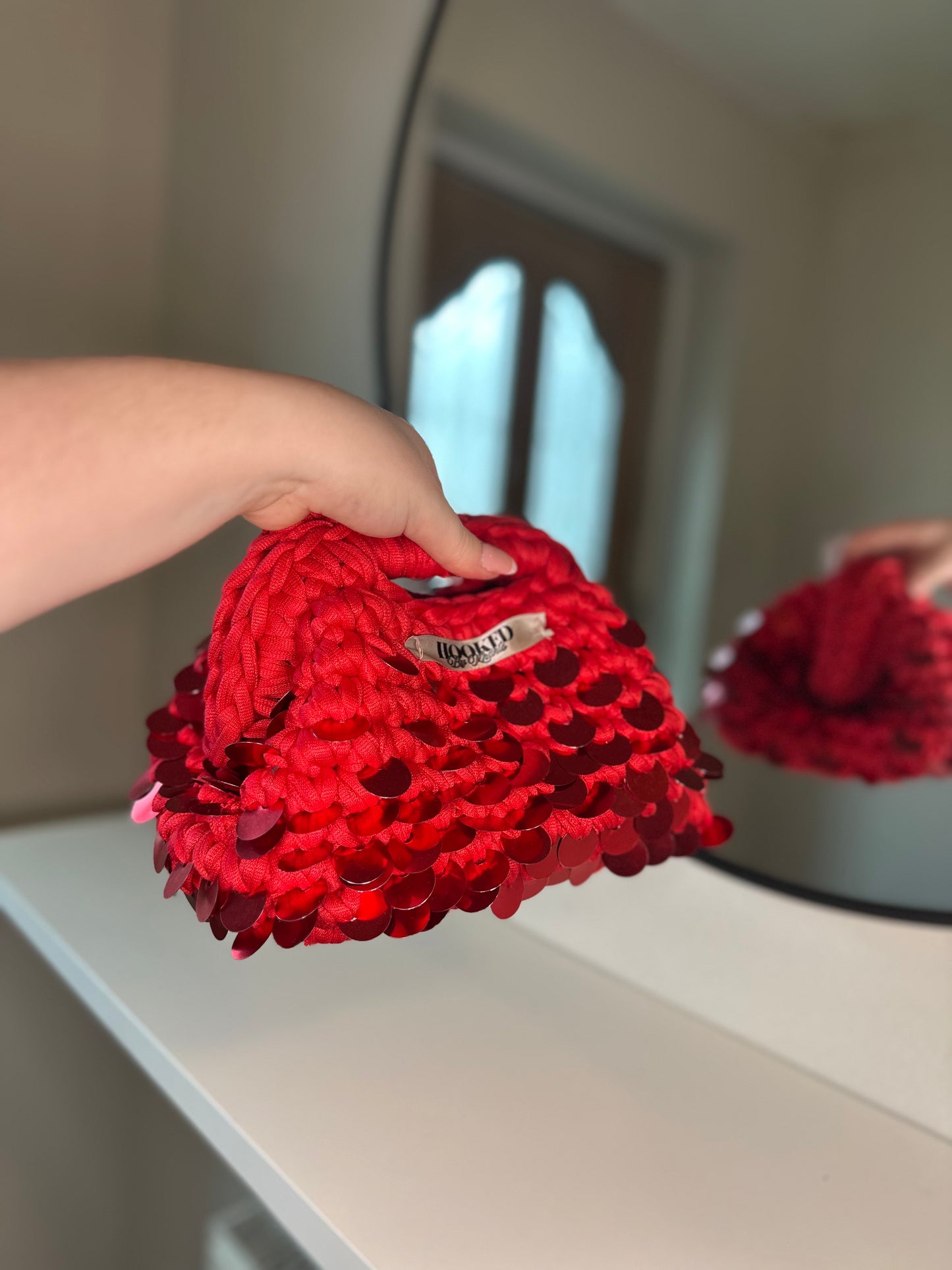 PRAGUE - red sequin - small